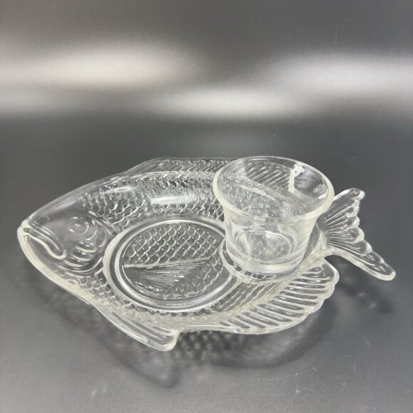 Clear Fish Dish Plates And Cups Teacup Saucer Set Votive Candle Holder 4 Pieces - Picture 13 of 14